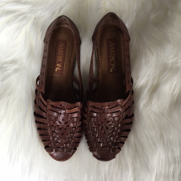 Vintage Shoes - Vintage Woven Leather Flats